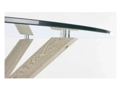 Mesa redonda de cristal con pata natural diámetro 114 cm - MAYO