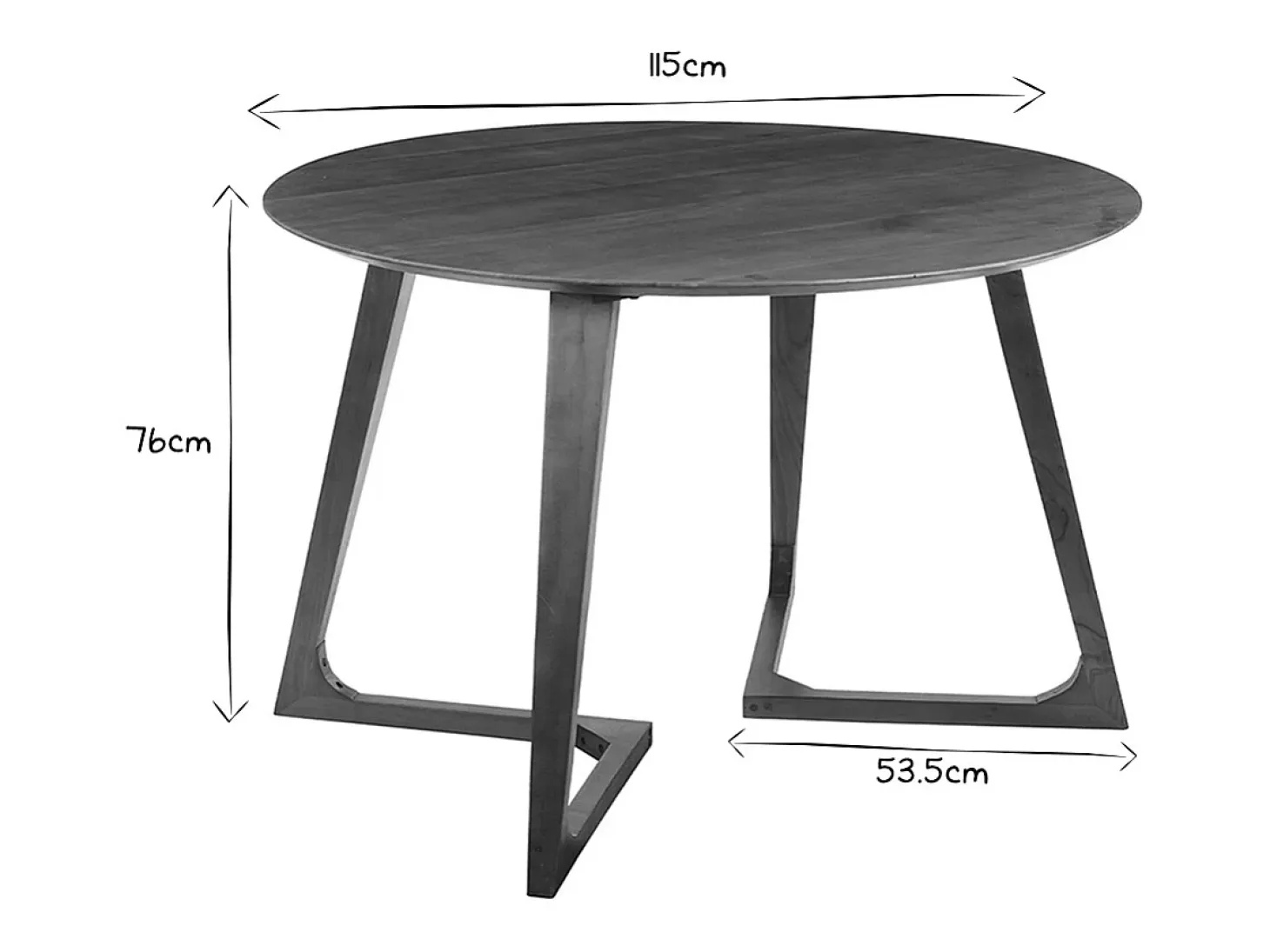 Mesa redonda de diseño de madera maciza 115 cm BANDOL