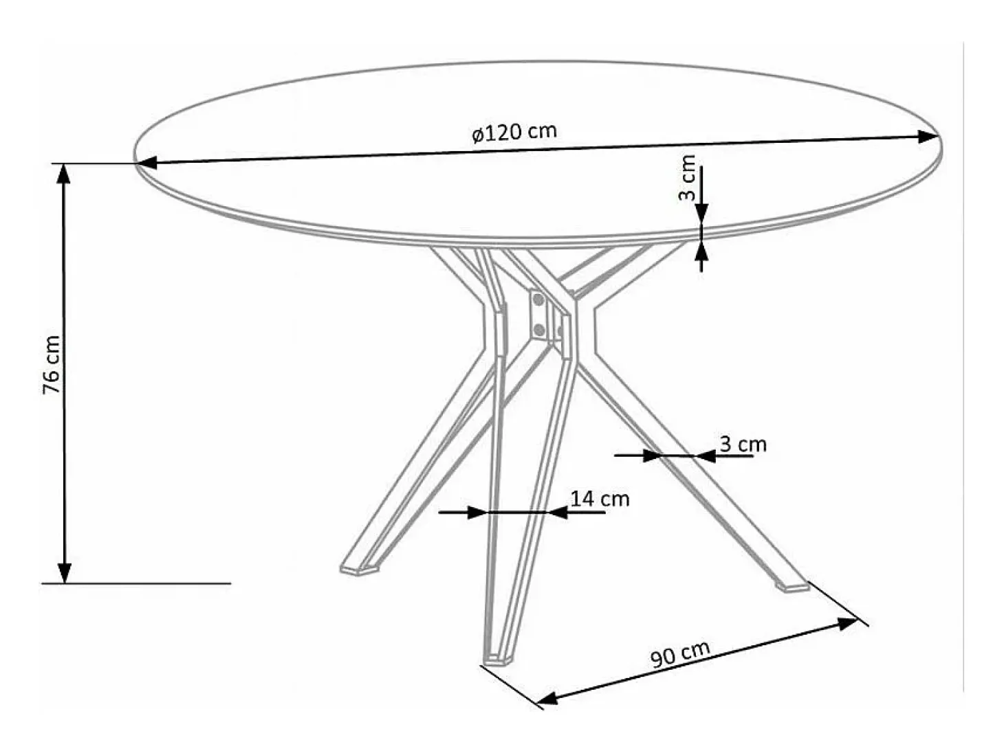 Mesa redonda de diseño Lexon 120 cm