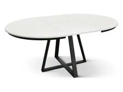 Mesa redonda de madera de fresno blanco, base antracita, ext.⌀120 - PANTELLERIA