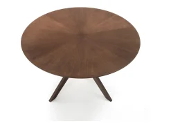 Mesa redonda de madera de nogal para comedor 137x75cm Leon