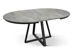 Mesa redonda de madera gris cemento, base antracita, ext.⌀120 - PANTELLERIA