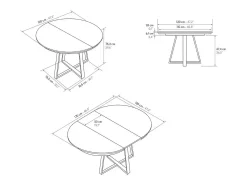 Mesa redonda de madera gris cemento, base antracita, ext.⌀120 - PANTELLERIA