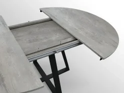Mesa redonda de madera gris cemento, base antracita, ext.⌀120 - PANTELLERIA