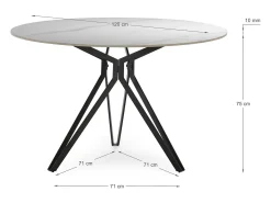 Mesa redonda de piedra para 4 personas 120x76 cm