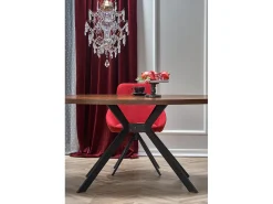 Mesa redonda de roble para 4 personas 170x76 cm