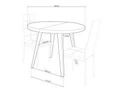 Mesa Redonda Extensible Bali Roble Nordish Blanco 76x100-180 cm