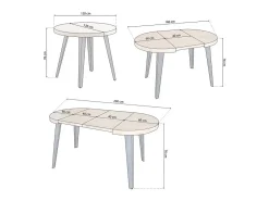 Mesa redonda extensible Berg 120 Negro - Roble