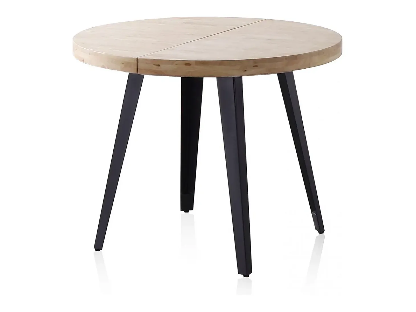 Mesa redonda extensible Berg 120 Negro - Roble