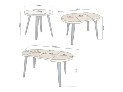 Mesa redonda extensible Berg 120 Negro - Roble