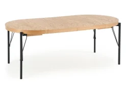 Mesa redonda extensible MDF chapado roble patas acero Ø100/300 cm