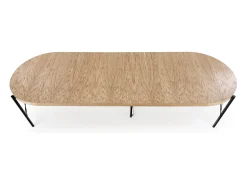 Mesa redonda extensible MDF chapado roble patas acero Ø100/300 cm