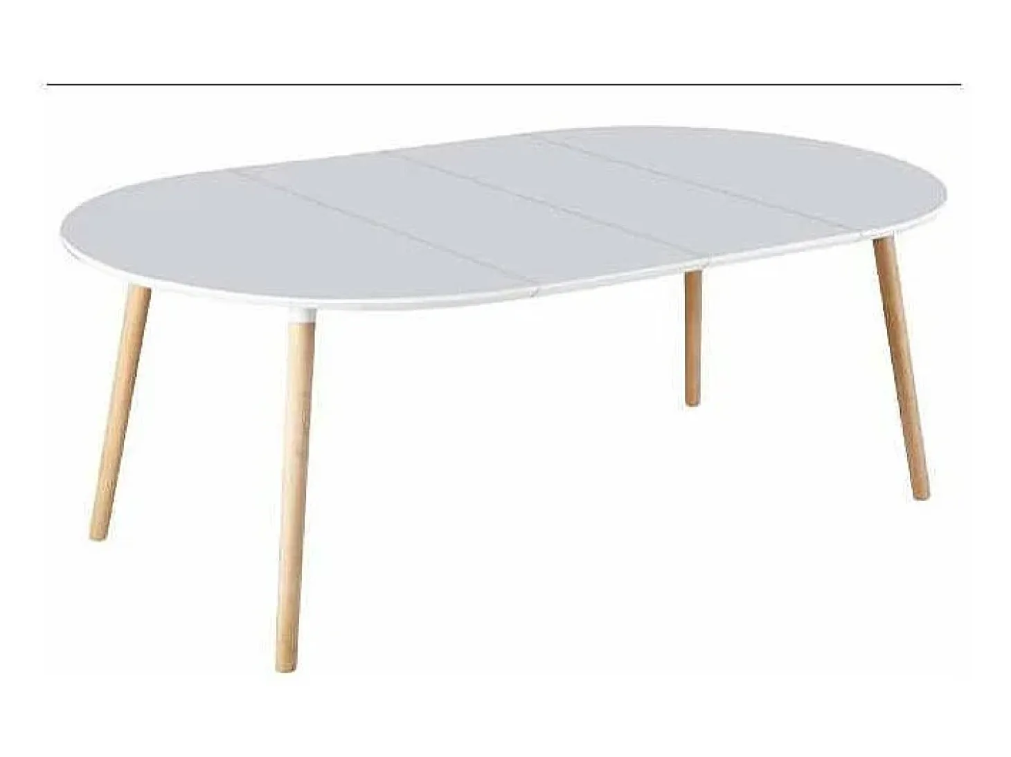 Mesa redonda extensible Md-Nordika-100 acabado blanco/haya 75 cm(alto)100/140/180 cm(ancho