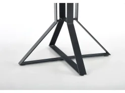 Mesa redonda extensible MDF roble patas acero negro Ø120/160 cm