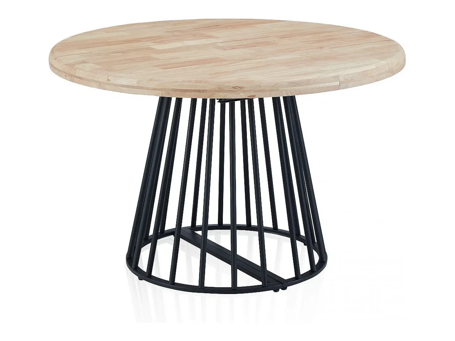 Mesa redonda extensible Meztil Negro - Roble