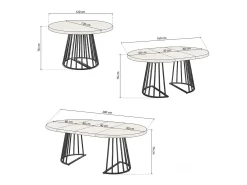 Mesa redonda extensible Meztil Negro - Roble