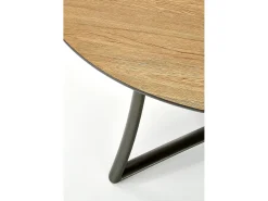 Mesa redonda extensible roble patas acero negro Ø118/148 cm