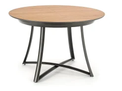 Mesa redonda extensible roble patas acero negro Ø118/148 cm