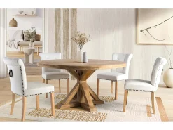 Mesa redonda fabricada en madera de mango 10 personas
