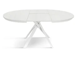 Mesa redonda fresno blanco, patas metal blanco 120-170cm - PANTELLERIA