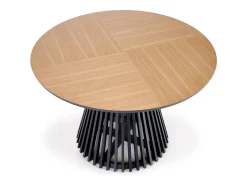 Mesa redonda MDF chapado roble pata negra Ø120 cm