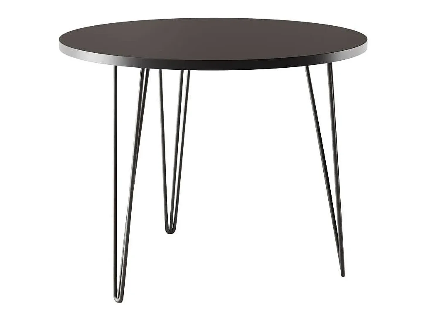 Mesa redonda MIKA Ø90 cm para cocina, salón, comedor Negro