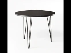 Mesa redonda MIKA Ø90 cm para cocina, salón, comedor Negro