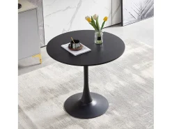 Mesa Redonda Negra de Ocio Escandinava 80x80x73cm Moderna y Ergonómica