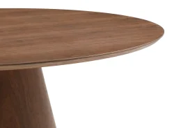 Mesa redonda para 4 comensales de MDF - Natural oscuro - ANTALIZA