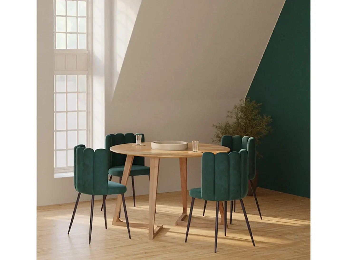 Mesa redonda para 4 personas en madera de acacia 115 cm - Iguana