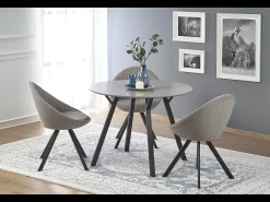 Mesa redonda para 4 personas gris 100x74 cm