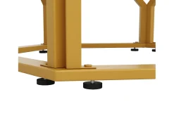 Mesa redonda para comedor - estructura metálica - acabado con patrón de mármol - para 4 personas - MDF - Blanco & Dorado
