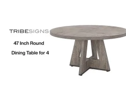 Mesa redonda para comedor, cocina, comedor, salón, de 120 cm, para 4 personas, de color marrón rústico (solo la mesa)