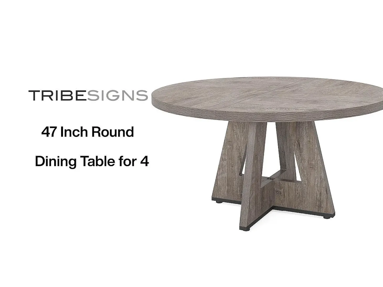 Mesa redonda para comedor, cocina, comedor, salón, de 120 cm, para 4 personas, de color marrón rústico (solo la mesa)