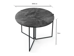 Mesa redonda plegable SINOLA 100 cm – Practicidad y diseño compacto-Negro