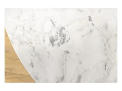 Mesa redonda SOLEA – Mármol blanco y pie dorado – Elegante y moderna