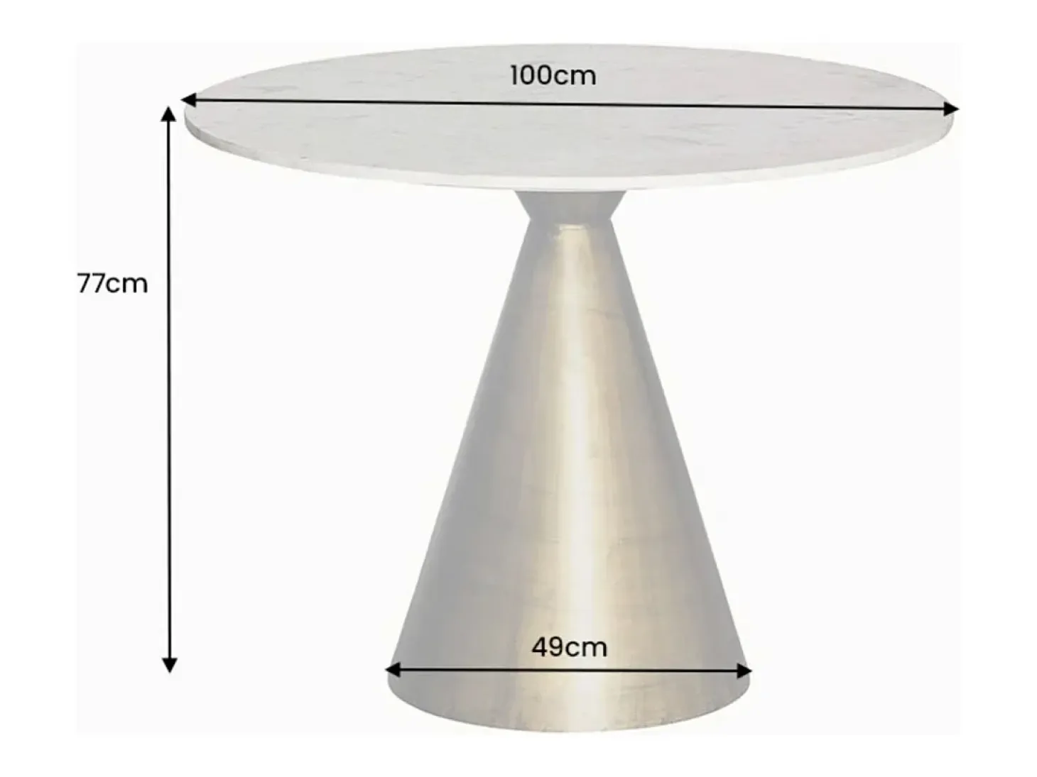 Mesa redonda SOLEA – Mármol blanco y pie dorado – Elegante y moderna