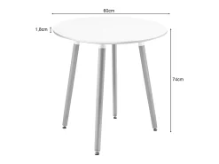 Mesa redonda Valora KAMI, patas de haya blanca, 60 cm