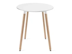 Mesa redonda Valora KAMI, patas de haya blanca, 60 cm