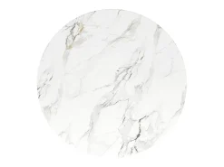 Mesa redonda 80x80x76 cm - Estructura de metal - acabado con diseño de mármol - Para 2 a 6 personas - Blanco y Negro