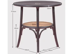 Mesa retro redonda estilo vintage en madera de fresno natural (80cm) - Oldhouse - Fresno Natural