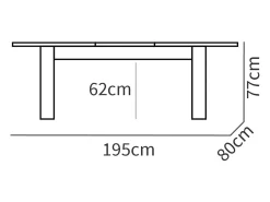 Mesa Salón Comedor ext. Roble Gold 140-195x80x77 cm