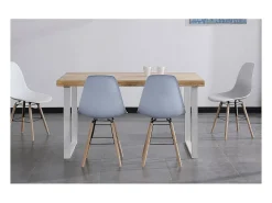 Mesa salón fija natural roble nordish estructura blanca 140 cm(ancho) 80 cm(largo) 76,5 c