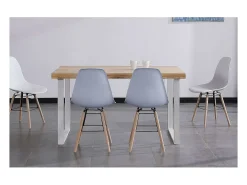 Mesa salón fija natural roble nordish estructura blanca 140 cm(ancho) 80 cm(largo) 76,5 c