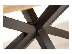 Mesa SOLARA 160 cm – Tablero de madera de mango barnizado y estructura de metal negro – Diseño industrial y encanto único
