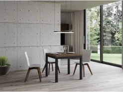 Mesa tipo libro 90x90/180 cm Everyday Libra Nogal estructura Antracita