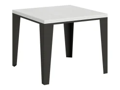 Mesa tipo libro 90x90/180 cm Flame Libra Fresno Blanco estructura Antracita