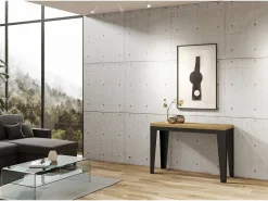 Mesa tipo libro 120x45/90 cm Flame Double Roble Natural estructura Antracita