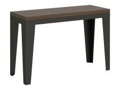 Mesa tipo libro 120/200x45/90 cm Flame Double Nogal estructura Antracita