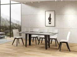 Mesa tipo libro 120/200x45/90 cm Flame Double Cemento estructura Antracita